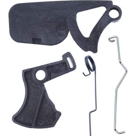 Levier de sécurité de la gâchette d'accélérateur avec ressort compatible pour tronçonneuses Stihl 017 018 MS170 MS180, gâchette d'accélérateur, levier de sécurité de l'accélérateur, tige d'accélérateu (1/5)