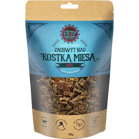 Friandises pour chiens Trzypsy Deluxe, cube de viande de chèvre 70 g