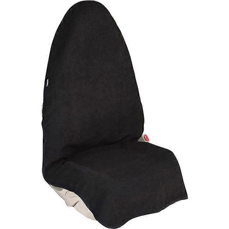 Housse universelle pour siège avant de voiture, imperméable, antidérapante, absorbante, lavable en machine, noire (1/5)