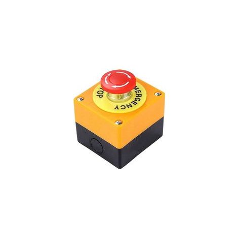 Bouton-poussoir d'arrêt d'urgence à champignon rouge, avec 1 contact normalement ouvert (NO) et 1 contact normalement fermé (NC), pouvant supporter jusqu'à 10A à 660V (1/4)