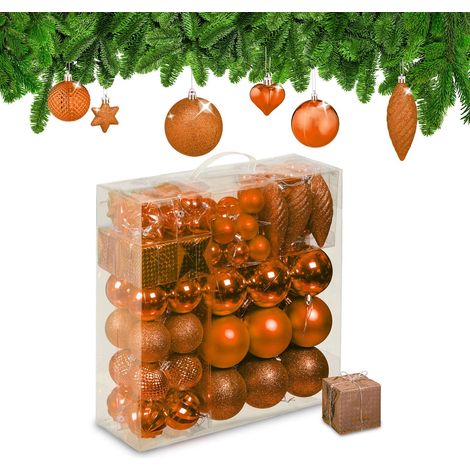 Juego de 110 adornos navideños de plástico para árbol de Navidad