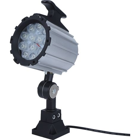 Lampe d'atelier LED 12W 24V imperméable 12 LED petit bras éclairage pour machine CNC outil industriel alu plastique argent noir 29cm anti-explosion 1pc (1/5)