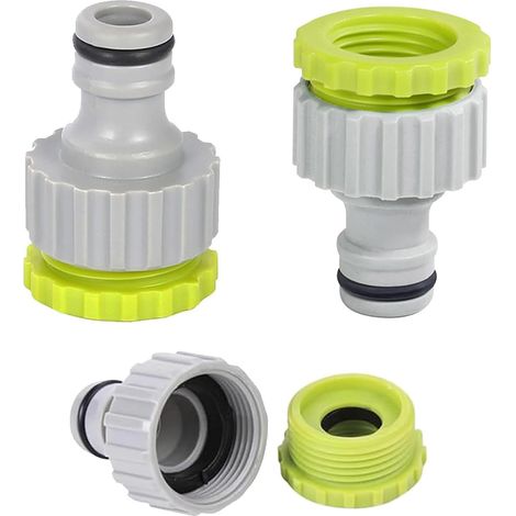 3 x Female Threaded 1/2 Inch & 3/4 Inch Watering Hose Adaptor Hose Connector Universal Tap Fitting Set for Garden Kitchen Irrigation (1/5)