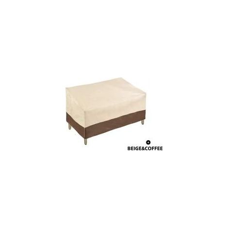 Housse de canapé 2 places robuste pour banc de terrasse, housse de canapé d'extérieur imperméable, housses de meubles de jardin avec grille d'aération, petit (standard), beige et marron (1/5)