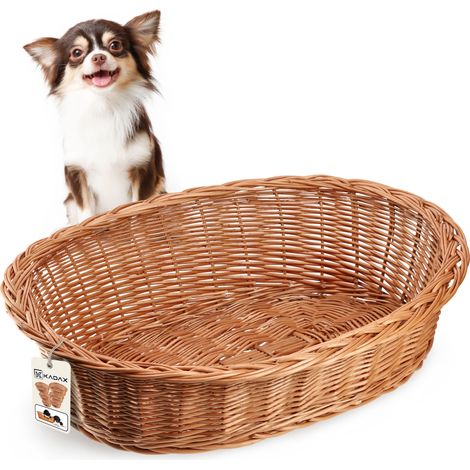 KADAX Hundebett aus Korbgeflecht, 50 cm, Korbgeflecht, XS