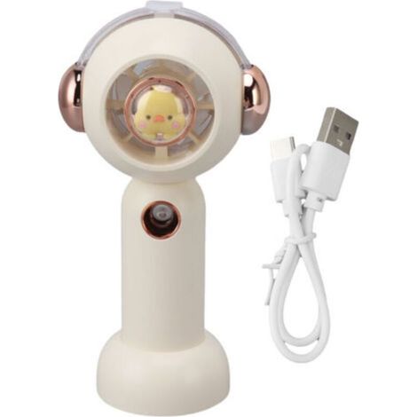Joli ventilateur de brumisation portatif avec fonction d'atomisation, petite brume de poche rechargeable par USB, 500mAh, blanc (1/5)