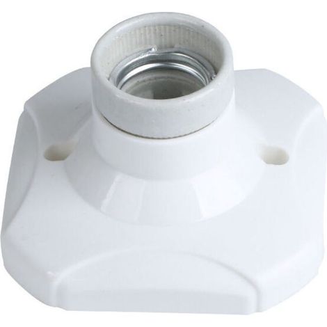 0 – 2er-Pack E27 LED-Lampenfassungen, Keramikfassung E27 und Kunststoffsockel, E27-Wandfassung, weiße E27-Fassung mit Beleuchtungsring für Eingangsbereich/Decke/Balkon (1/4)