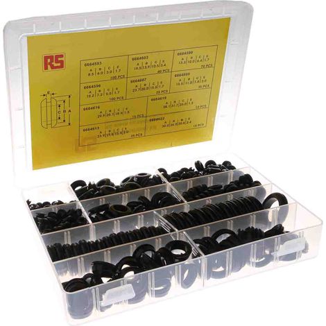 Passe-câble,RS PRO, en PVC Noir ( Prix pour 1 Kit ) (1/5)