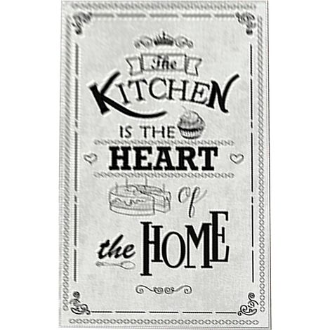 Alfombra de poliester estampada 100 x 150cm modelo HeartOfTheHome gris (1/5)
