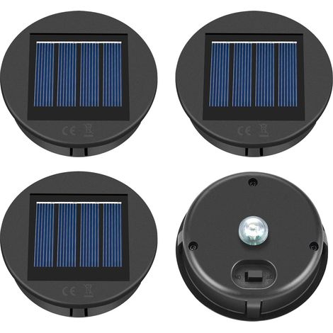 Lot de 4 lampes solaires de rechange à LED pour extérieur, 8cm Solaire Lanterne, Impermeabile IP55 Lampe solaire supérieure de remplacement pour le jardin/la décoration de table [Classe énergétique A] (1/5)