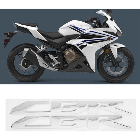 Une paire d'autocollants logo CBR pour Honda CBR 250R, 250RR, 500R, 650R, 650F, 954 argent. (1/5)