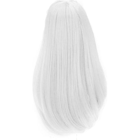 Perruque 20-23cm Fibre Haute Température Bouclée Blanche pour Poupée 1/3, Remplacement Cheveux Longs avec Filet (1/5)
