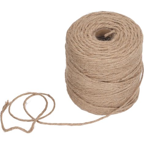 Ficelle en jute naturelle 200m, 3mm de diamètre, 4 brins, corde de chanvre de protection pour bricolage, décoration de fête et fabrication artisanale. (1/5)