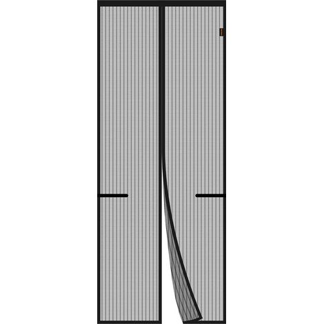Moustiquaire Noire 90×210CM, Moustiquaires Magnétiques Anti-Moustiques pour Portes, Voilages Épais Anti-Insectes, avec Adhésif, Velcro et Aimants, Fermeture Automatique (1/5)