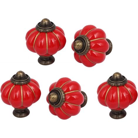 Büroeinrichtung Ceramic Kürbisform-Ziehgriffknopf Rot 5St (b6dbd5461eb49bf0a18914af9e0223b9) (1/3)