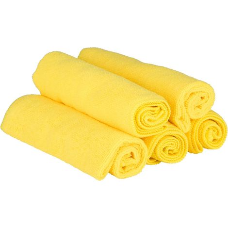 Chiffon microfibre DUNLOP, 40x40 mm, Jaune, 5 pièces (1/4)