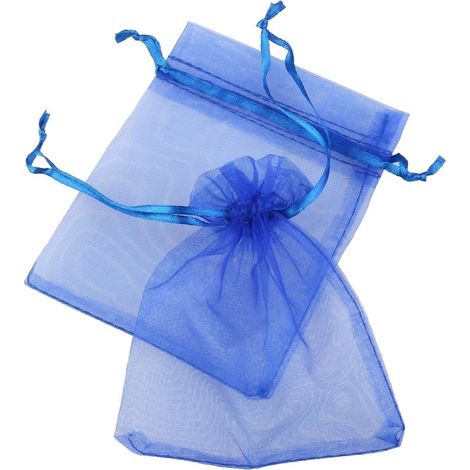 Sachets En Organza Avec Cordon De Serrage 100pcs Pochettes Pour Mariage Bijoux Bonbons Taille Couleur Royal (1/2)