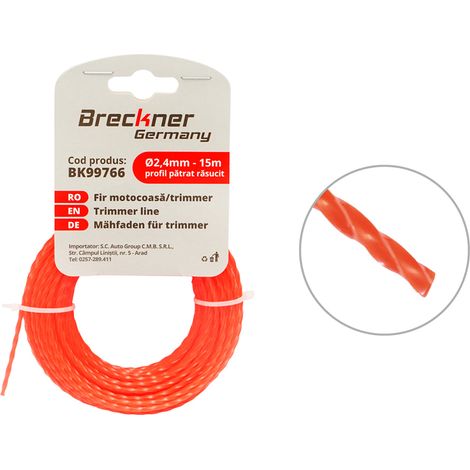 Filo quadrato ritorto per decespugliatore 2,4mmx15m Breckner Germany (1/3)
