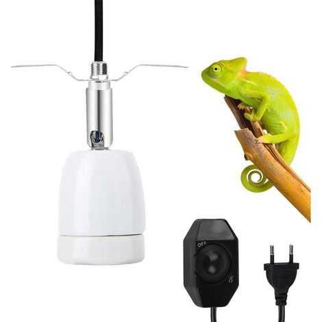 Heat lamp for tortoises, E27 ceramic terrarium heat lamp with 360° rotary switch, lamp for tortoises, reptile heater for tortoises and lizards (bulb not included) (1/5)