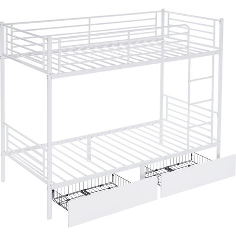 Stylish Twin Over Twin Bunk Bed with Storage Drawers for Kids and Teens - Sturdy Metal Frame, Modern Design, Easy Assembly