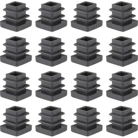 Lot de 16 bouchons lamellaires - Capuchons de protection - Plastique - Carré - 15 x 15 mm (1/4)