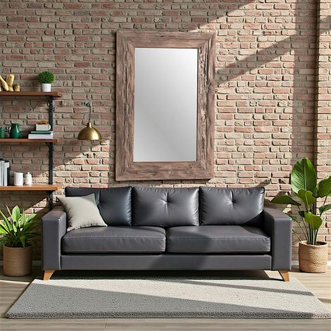 Miroir rectangulaire avec cadre bois recyclé 120 cm DEPOK (1/2)