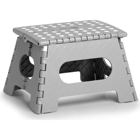 Zeller 13030 - Sgabello pieghevole, in plastica, grigio, certificato TÜV, portata fino a 150 kg, ca. 35 x 28 x 22 cm, in plastica, misura piccola (1/4)