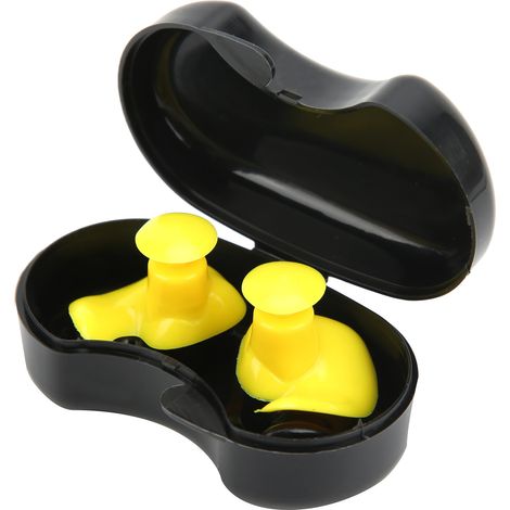 Wasserdichte und staubdichte Silikon-Spiral-Ohrstöpsel für Kinder und Erwachsene, Schwimmzubehör (Gelb) (1/5)
