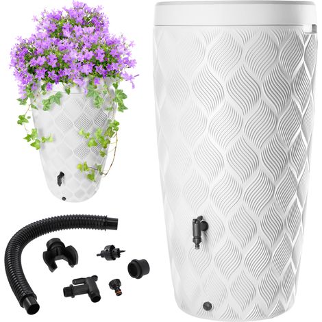 KADAX Regenwassertank 240L Barrel Regenbehälter Blumentopf + Hahn Stark