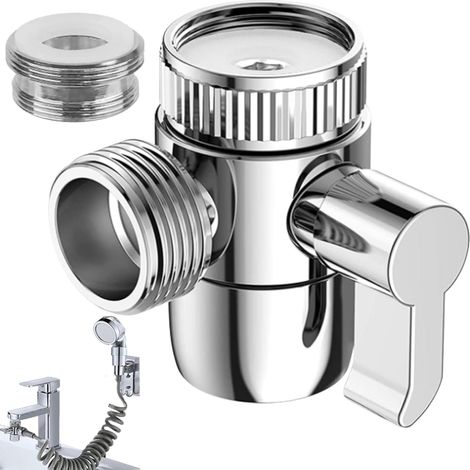 3-Wege-Duschumsteller-Wasserhahn, Messing-Umstellhahn für Waschtischarmatur mit flexibler Handbrause, Duschzubehör für Badezimmerarmaturen, Wasserhahn-Splitter für die Küche, Adapter-Ersatzteil