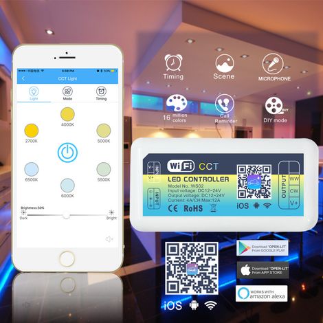 Popular smart WiFi bi-color LED temperature controller, compatible with Amazon Echo voice control