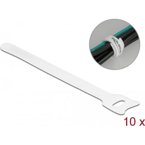 Delock Brida para cable con gancho y lazo LA 150 x AN 12 mm blanco 10 piezas