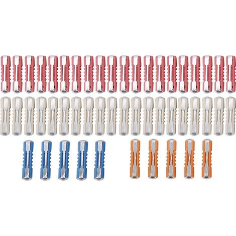 Kit de fusibles de voiture 5A 8A 16A 25A, ensemble européen en forme de torpille avec des performances stables, 50 pièces (1/4)