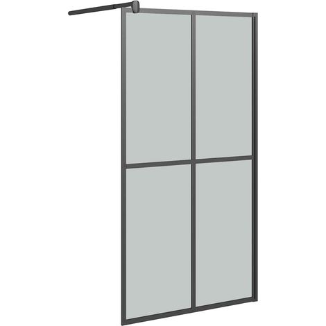 Écran de douche 100x195 cm Verre trempé foncé (1/5)