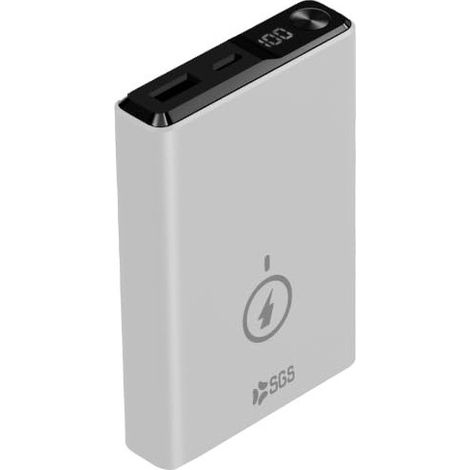 SGS Communication Powerbank de Aluminio 10000 mAh con Carga Inalámbrica MagSafe de 15W USB-A USB-C (1/2)