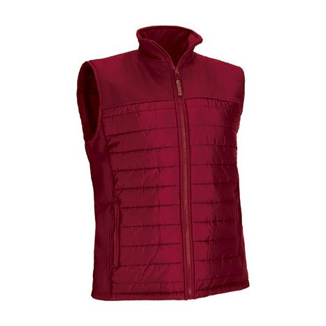 Chaleco acolchado con bolsillos, cuello alto y cintura recta, tejido acolchado y softshell en canesú VALENTO MULHOLLAND XL Rojo loto
