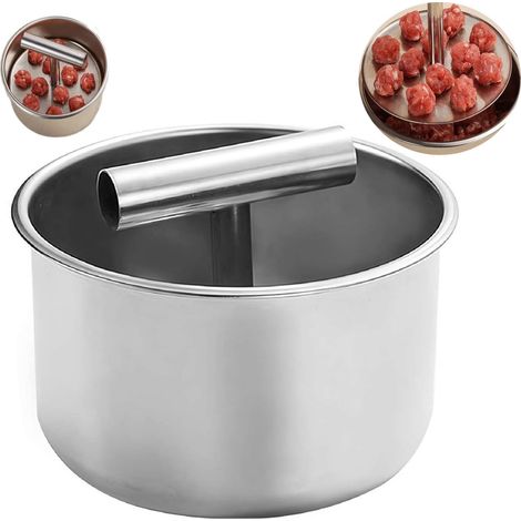 Molde para albóndigas de acero inoxidable, herramienta manual multifuncional para hacer albóndigas, utensilio de cocina práctico, prensa de albóndigas, 6/12 moldes para albóndigas (1 unidad, 12 compar (1/4)