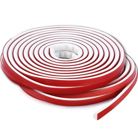 en caoutchouc de silicone Météo Strip, Seal Design multi-trous bande pour portes et fenêtres, auto Professionnel adhésif étanche Soundproof anti-poussière coupe-vent, 12M (type D, Blanc) (1/4)