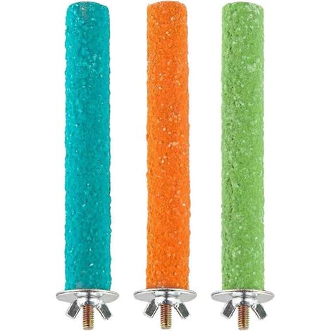 Lot de 3 perchoirs en bois pour oiseaux, jouets d'exercice, branches pour cage, supports pour conures et petits oiseaux, aras-18cmx1.5cm