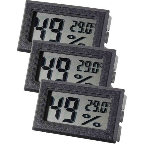 Set aus 3 digitalen Mini-Hygrometern mit Temperatur- und Feuchtigkeitsmessung, Innenraum, Fahrenheit (℉) (1/4)