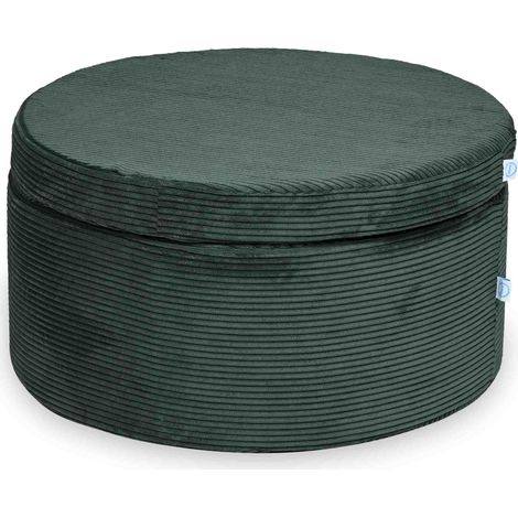 Pouf de jeu modulaire en velours côtelé vert (1/5)