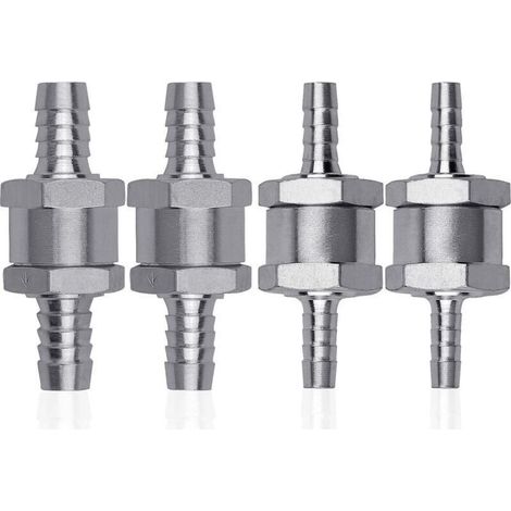 4 Pcs Clapet Anti-retour Gasoil en Alliage d'aluminium, 6/8/10/12mm Clapet de Carburant avec Flèche pour Essence Diesel Voiture Bateau Moto (1/4)