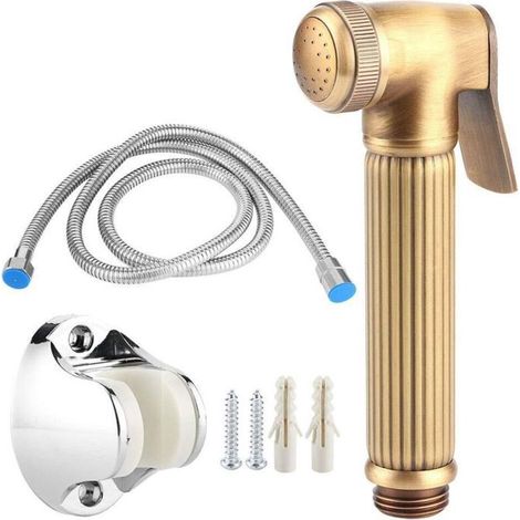 Douchette de toilette portable pour bidet, douchette de toilette en fil de cuivre G/2 po (1/4)