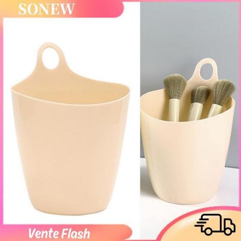 Sonew organisateur de poubelle de bureau suspendu Mini poubelle suspendue multifonctionnelle, gain de droguerie corbeille Beige (1/5)