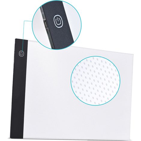 Table lumineuse LED A4 ultra-fine pour décalquage dessin tatouage bande dessinée, panneau rétroéclairé USB 3 niveaux luminosité réglable (1/4)