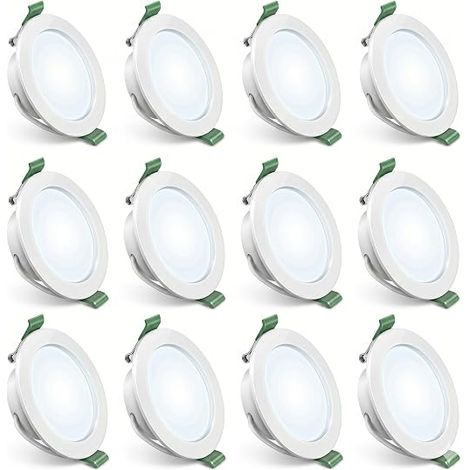 Spot LED Encastrable 4W 339LM, Blanc Froid 6000K, Plafonnier Encastré Rond en Plastique pour Plafond, Salle de Bain, Cuisine, Couloir, 230V, Non Dimmable (1/5)