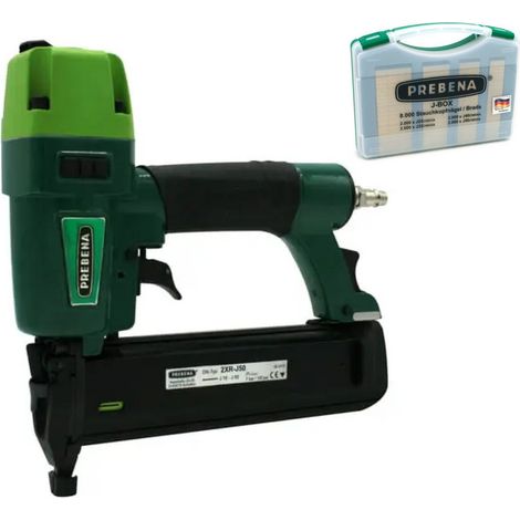 Prebena Druckluftnagler 2XR-J50 Tacker + J-Box Stauchkopfnägel Brads Nägel