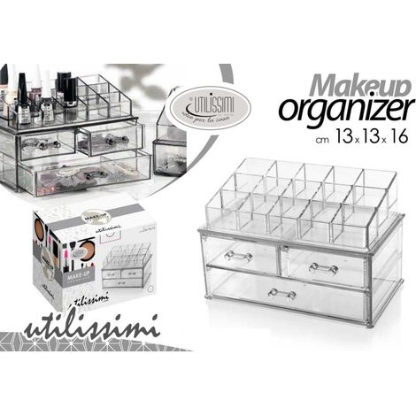 Organizer Portagioie Portatrucchi 2 + 1 cassetti + Separa Trucchi 13 x 13 x 16 cm (1/2)