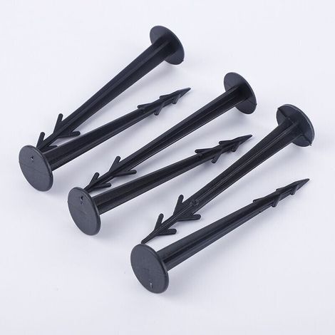 Bardusch-Lot de 100 Piquets d'ancrage en Plastique Noir 12 cm résistants aux UV (1/5)
