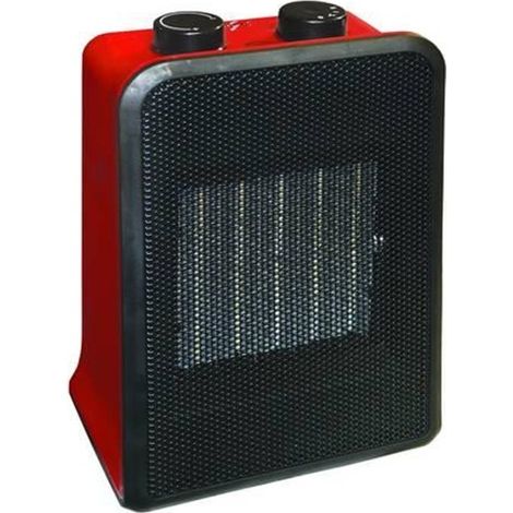 Syntesy Termoventilatore Ceramico Rosso 1700-2000W - 17,8x13,5x26,5 cm (1/2)